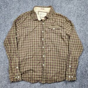 Gramicci‎ Flannel Shirt Mens Large Brown Plaid Long Sleeve Outdoor Hiking